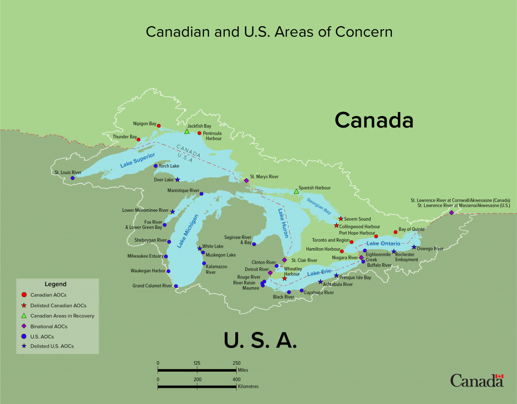 Binational Areas of Concern map