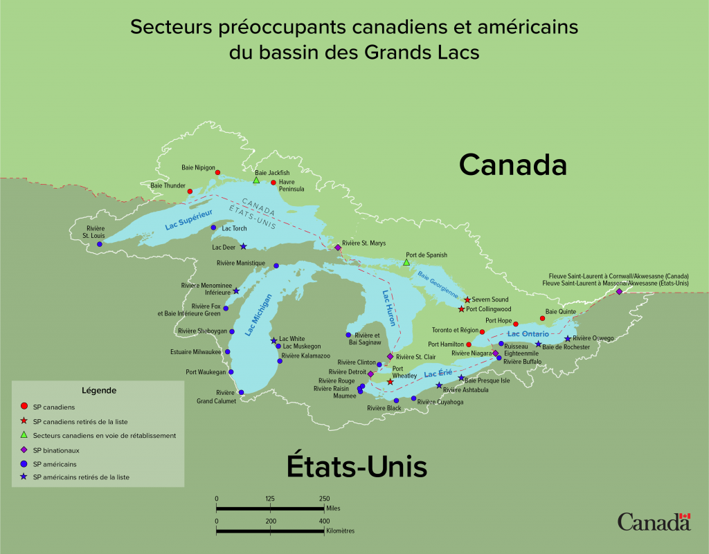 Carte des secteurs préoccupants binationaux