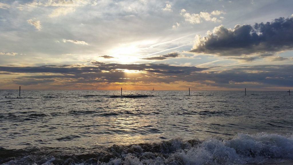 Coucher de soleil sur le lac Michigan