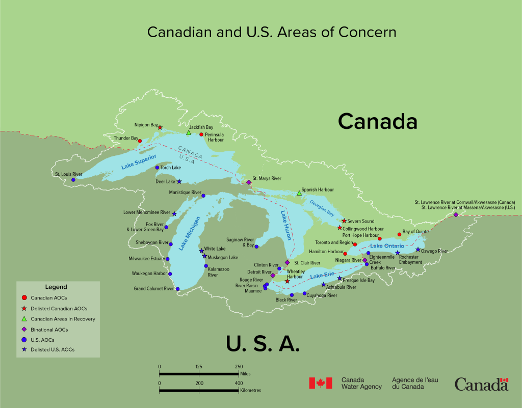 Great Lakes Areas of Concern map