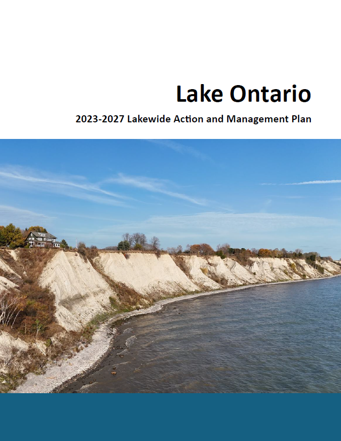 The front cover of the Lake Ontario 2023-2027 Lakewide Action and Management Plan